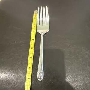 Vintage Melody Medium Cold Meat Serving Fork Silverplate 8"